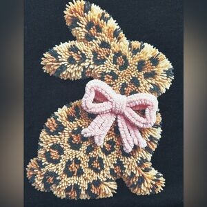 AFTER HOLIDAY 
NEW XL T-shirt Leopard Print Bunny with Pink Bow